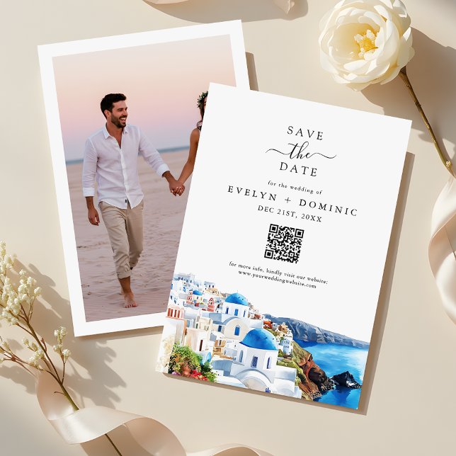 Destination Wedding QR Code Modern Photo Save The Date (Creator Uploaded)