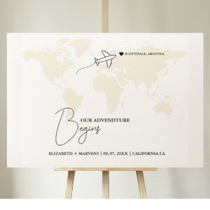 Destination wedding Road map welcome sign Travel
