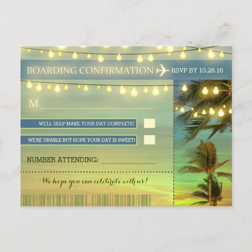 Destination Wedding RSVP postcards