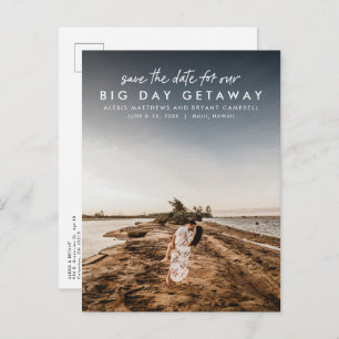 Destination wedding save the date announcement postcard