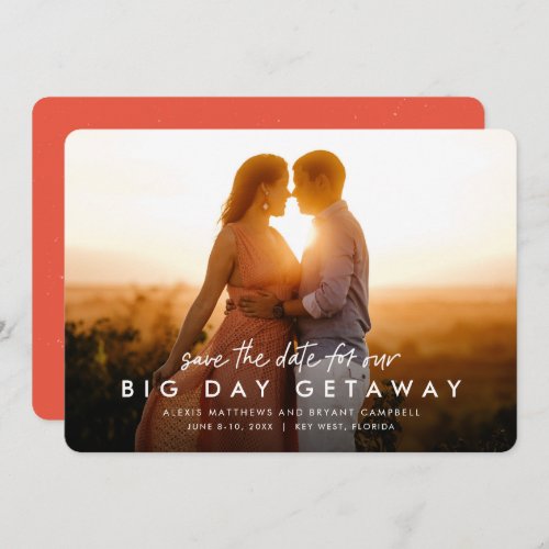 Destination wedding save the date photo card