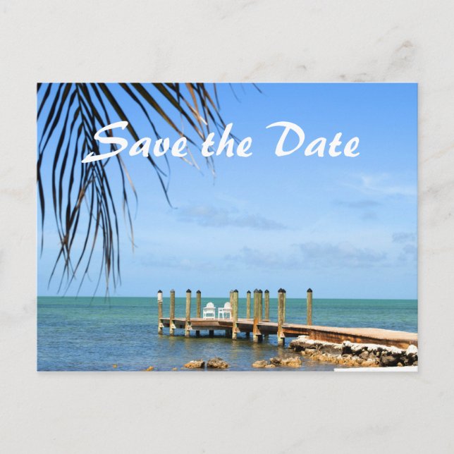 Destination wedding save the date postcard (Front)