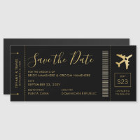 Destination Wedding Save the Date Ticket Magnet