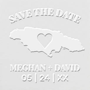 Destination Wedding Save the Date to Jamaica Embosser