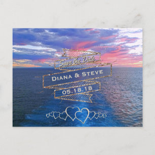 Destination Wedding Save the Date Tropical Ocean Announcement Postcard