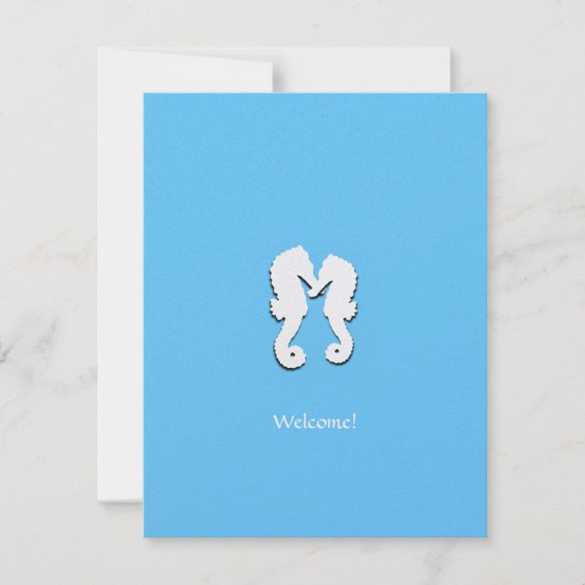 Destination Wedding Seahorse Welcome Guests Card (Front)