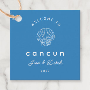 Destination Wedding Seashell Blue Wedding Welcome Favor Tags