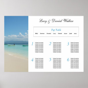 Destination Wedding Seating Table Plan Poster