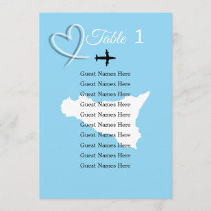 Destination Wedding Sicily Map Table Plan Card