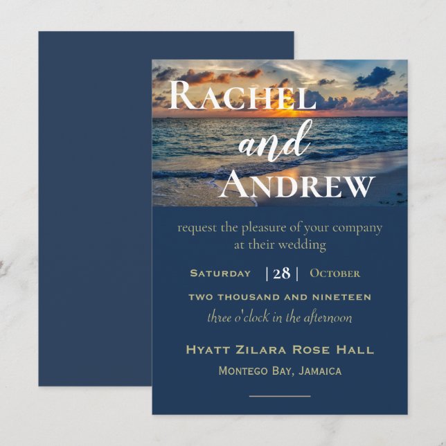 Destination Wedding Sunny Skies Wedding Invitation (Front/Back)