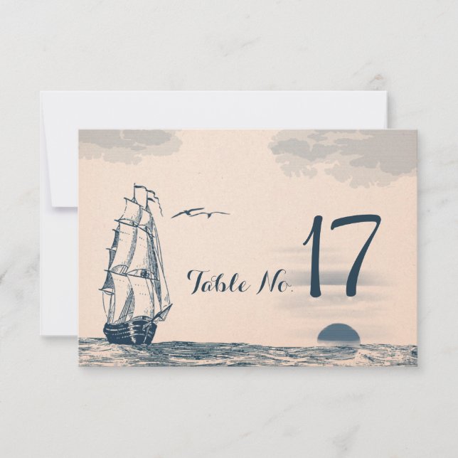 Destination Wedding Table Number Card (Front)