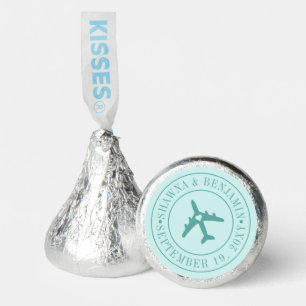 Destination Wedding Teal Travel Theme Airplane Hershey®'s Kisses®