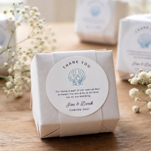 Destination Wedding Thank You Favor Box Classic Round Sticker