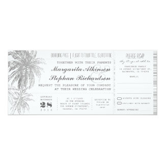 destination wedding tickets card