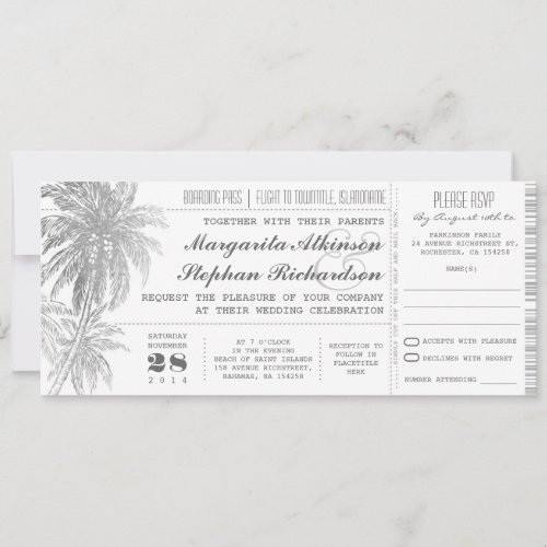 destination wedding tickets invitation