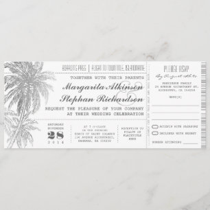 destination wedding tickets invitation
