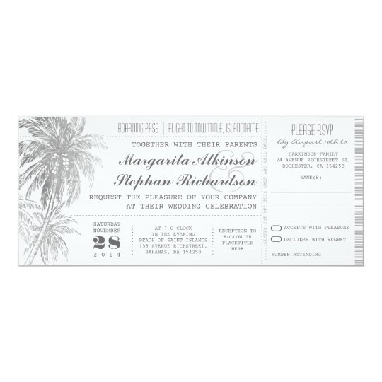 Destination Wedding Tickets Invitation Zazzle Com