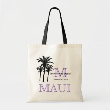 Destination Wedding Tote Bags Maui by MonogramGalleryGifts at Zazzle