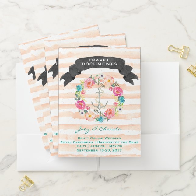 Destination Wedding Travel Document Holder Pocket Folder (In Situ)