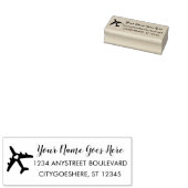 Destination Wedding Travel Theme Airplane Address Rubber Stamp (Stamped)