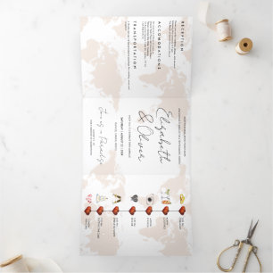 Destination Wedding Tri-Fold Invitation