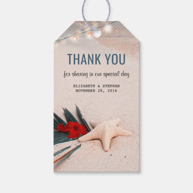 Destination Wedding Tropical Beach Gift Tags (Front)