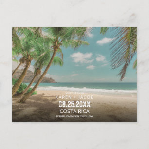 Destination Wedding Tropical Beach Save the Date Announcement Postcard