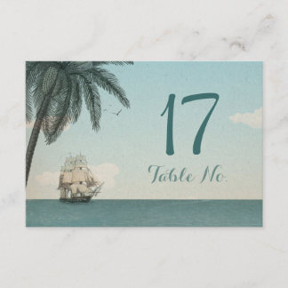 Destination Wedding Vintage Table Number Card