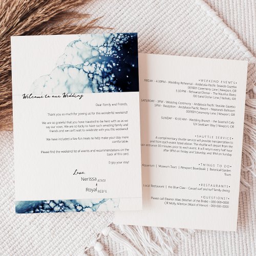 Destination Wedding Welcome Letter Itinerary Card