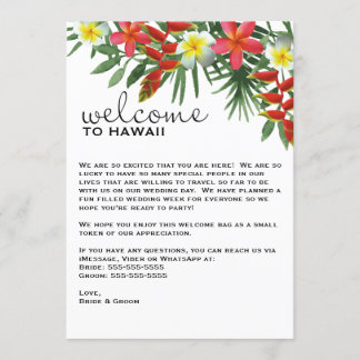 Destination Wedding Welcome Letter, TR100 Invitation
