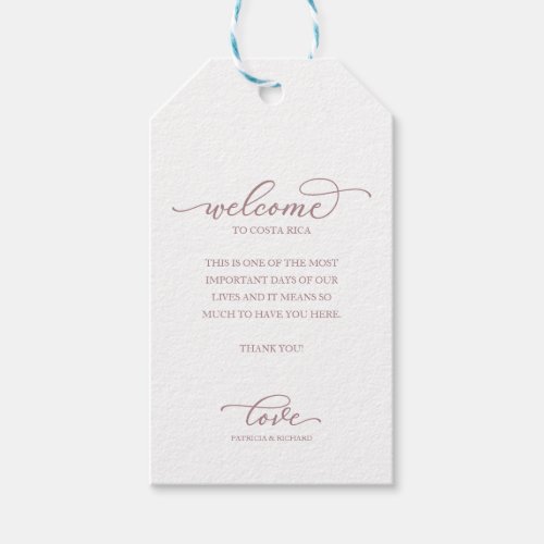 Destination Wedding Welcome Thank You Chic Script Gift Tags