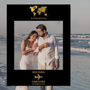 Destination Wedding World Black Photo Prop Frame  Foam Board