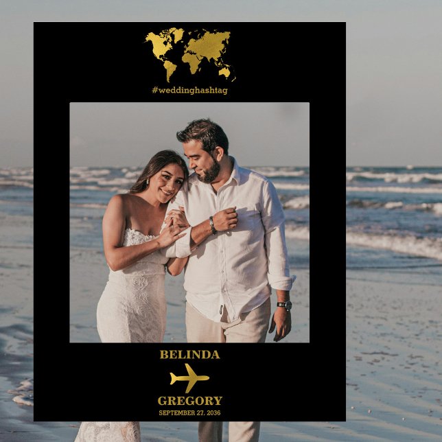 Destination Wedding World Black Photo Prop Frame  Foam Board (Destination Wedding World Black Photo Prop Frame Foam Board)