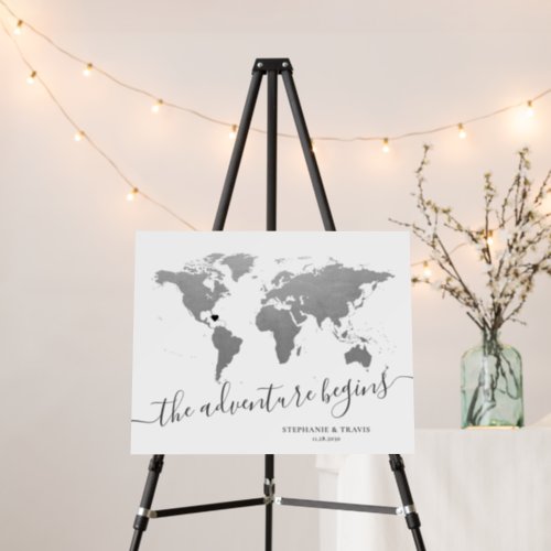 Destination Wedding World Map Signature Board