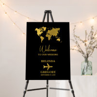 Destination Wedding World Passport Black Gold