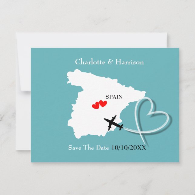 Destination Weddings Abroad Spain Save The Date (Front)