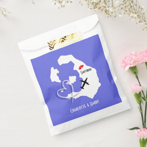 Destination Weddings Santorini Personalized Favor  Favor Bag