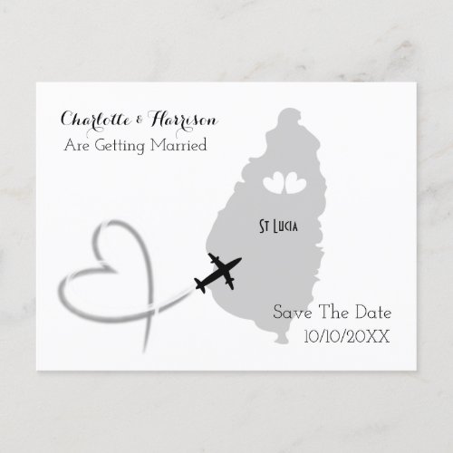 Destination Weddings St Lucia Save The Date Announcement Postcard