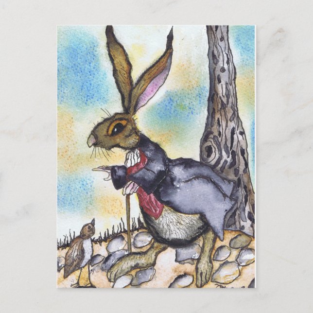 DESTINATIONALLY CHALLENGED HARE POSTCARD (Front)