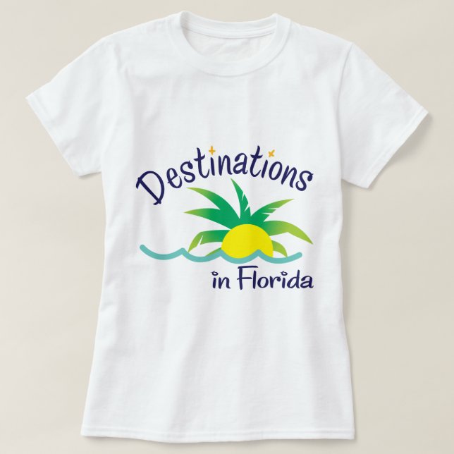 Destinations in Florida Print Logo Merchandise T-Shirt (Design Front)