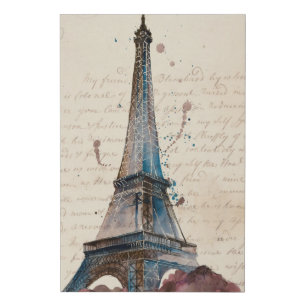 Destinations Letters From The Eiffel Tower Faux Canvas Print