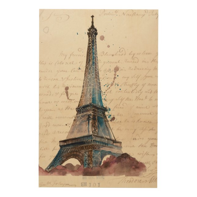 Destinations | Letters From The Eiffel Tower Wood Wall Decor (Front)