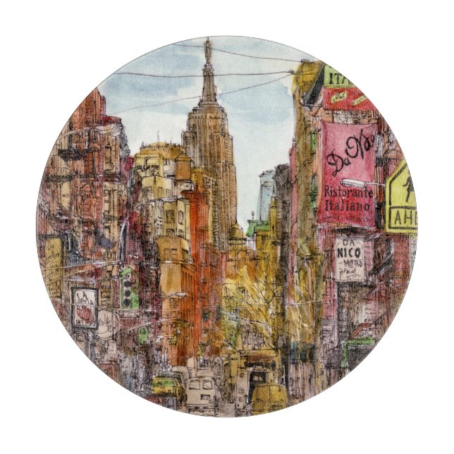 Destinations | New York City View of Little Italy Cutting Board (Front)