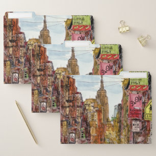 Destinations New York City View of Little Italy File Folder