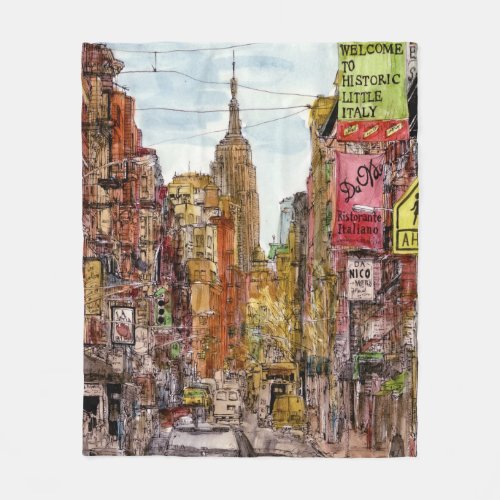 Destinations  New York City View of Little Italy Fleece Blanket