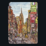 Destinations | New York City View of Little Italy iPad Pro Cover<br><div class="desc">Get lost in this spectacular watercolor and ink design by the extremely talented Melissa Wang on a vast range of products from Zazzle. Melissa brings to life the Little Italy in New York City all with the superior empire building reining overhead. Feast your eyes on the amount of detail Wang...</div>