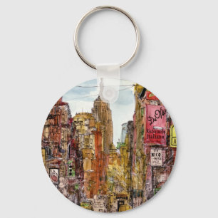 Destinations New York City View of Little Italy Keychain