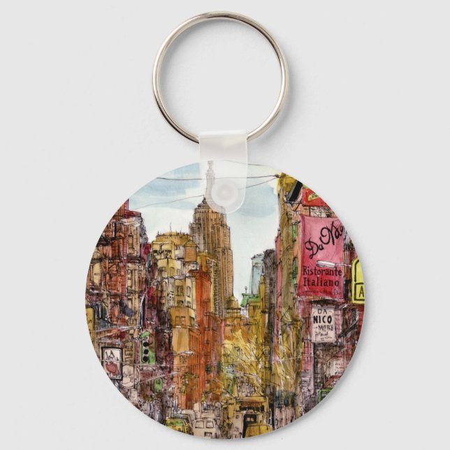 Destinations | New York City View of Little Italy Keychain (Front)