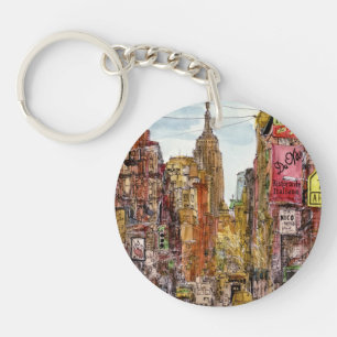 Destinations New York City View of Little Italy Keychain