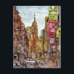 Destinations | New York City View of Little Italy Postcard<br><div class="desc">Get lost in this spectacular watercolor and ink design by the extremely talented Melissa Wang on a vast range of products from Zazzle. Melissa brings to life the Little Italy in New York City all with the superior empire building reining overhead. Feast your eyes on the amount of detail Wang...</div>